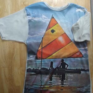 Vintage 70s Sailing Sunfish Boat AOP T-Shirt